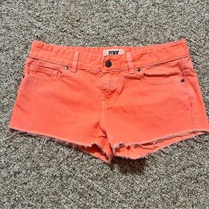 PINK Victoria's Secret Vibrant Orange Jean Shorts
